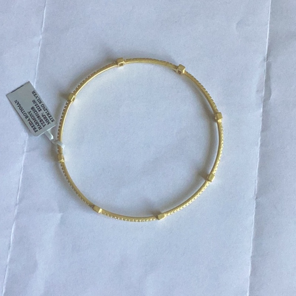 Freida Rothman 14k gold plated sterling silver station bracelet